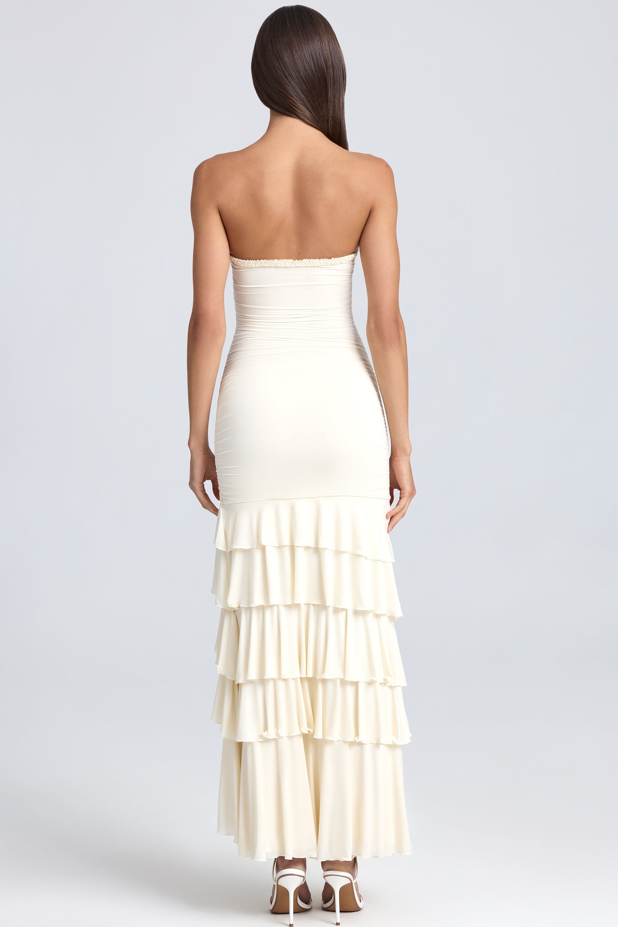 Hayami™ | Ruched Ruffle Maxi Dress