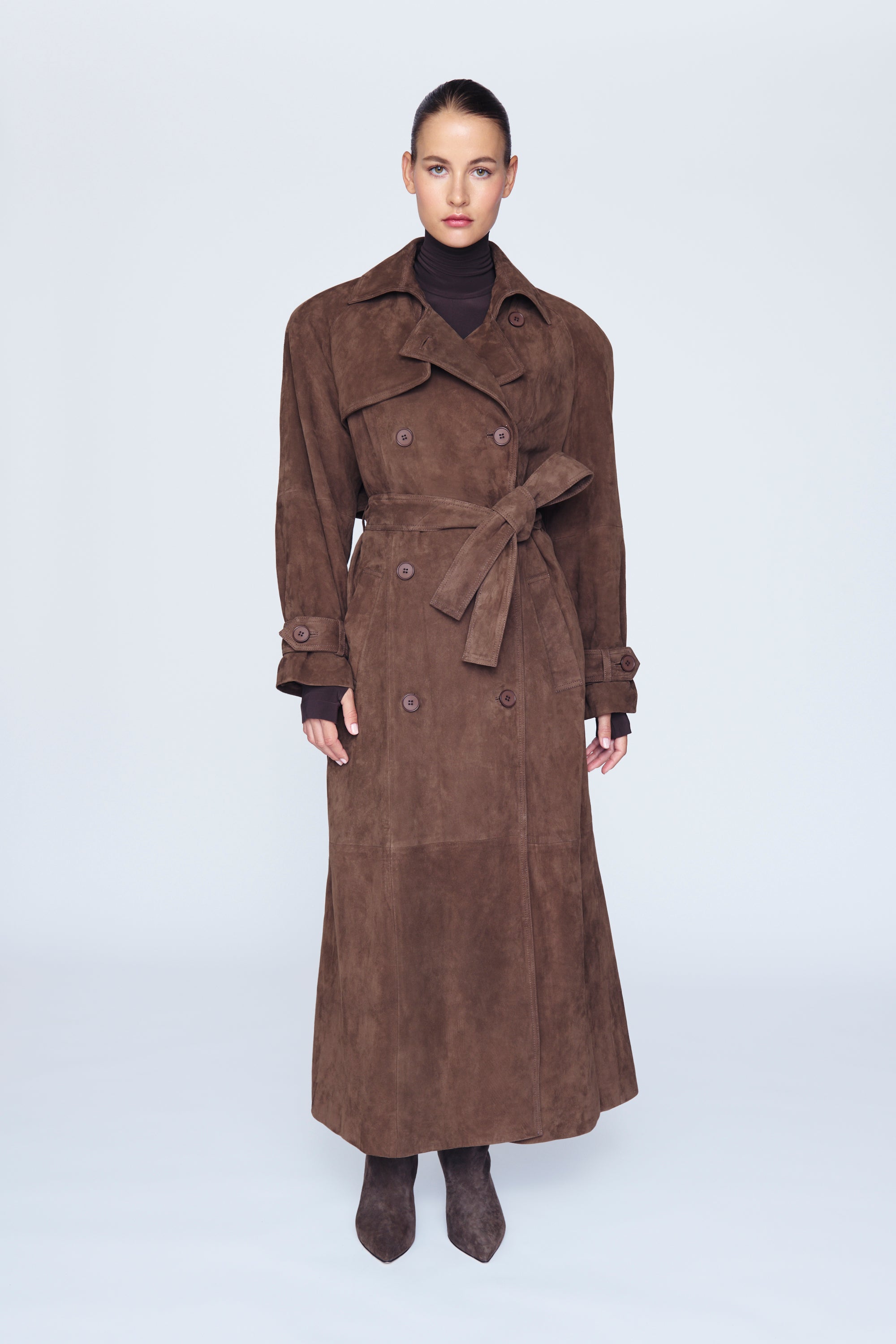 Clarinda™ | Suede Trench Coat