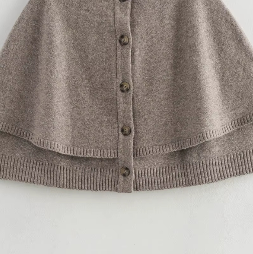 Arielle™ | Wool Blend Cape Cardigan