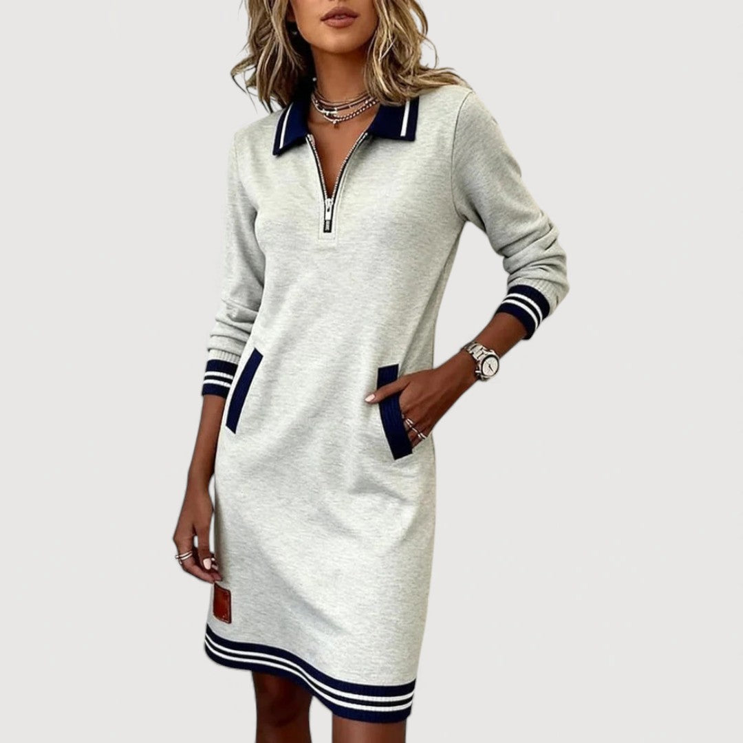 MARIETTA – CASUAL ZIP-NECK DRESS