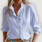 CLARA – RUFFLE TRIM BLOUSE