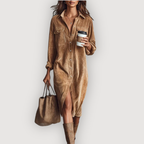 SAVINA – CHIC CORDUROY DRESS
