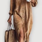 SAVINA – CHIC CORDUROY DRESS