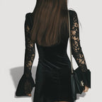RAVEN – LACE VELVET DRESS
