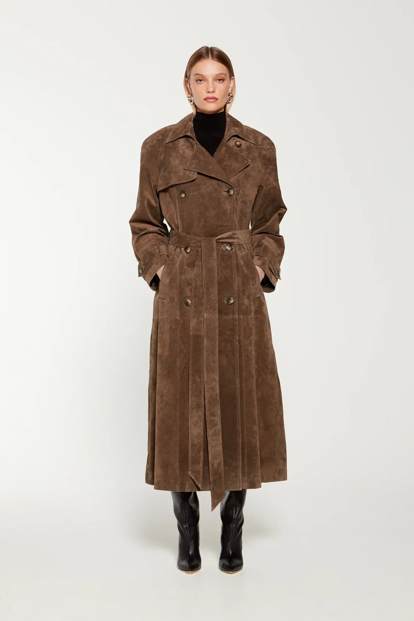 Celeste™ | Luxe Suede Trenchcoat