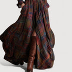 MIRELINE – PLAID MAXI DRESS