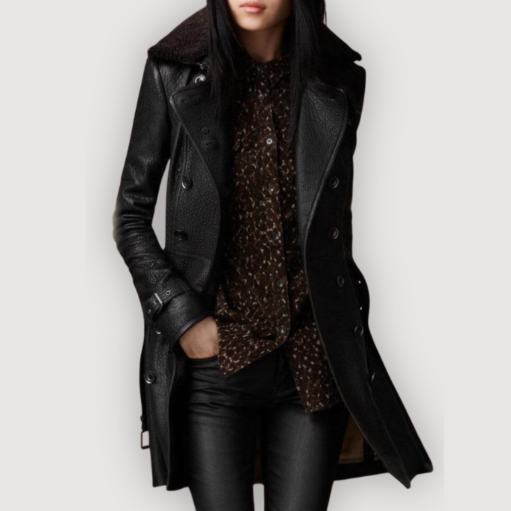 NADINE – CLASSIC LEATHER COAT
