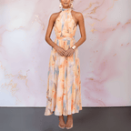 ESTHER | HALTERNECK WATERCOLOUR PRINT DRESS